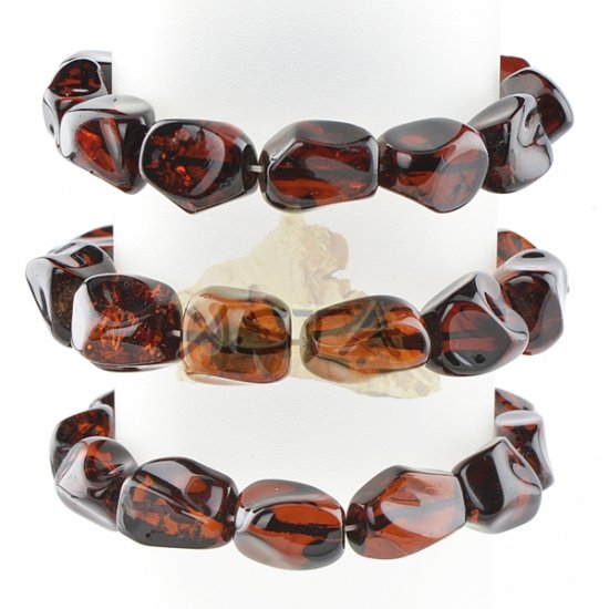Amber bracelet - cherry color beads